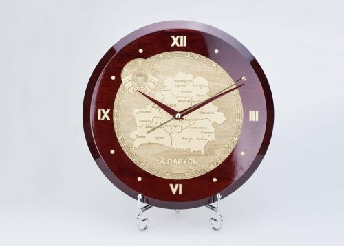 Часы настенные “Карта РБ с гербом” (круглые)