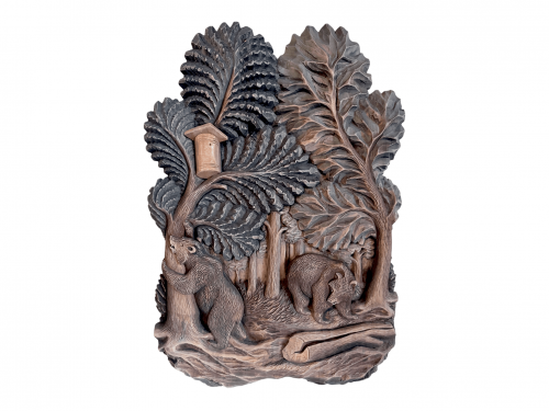 Декоративное панно “Медведи” (дерево, липа)