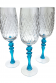 Набор бокалов для шампанского (бирюзовая нога)