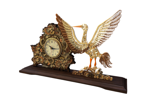 Настольные часы с аистом