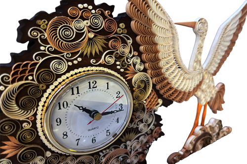 Настольные часы с аистом